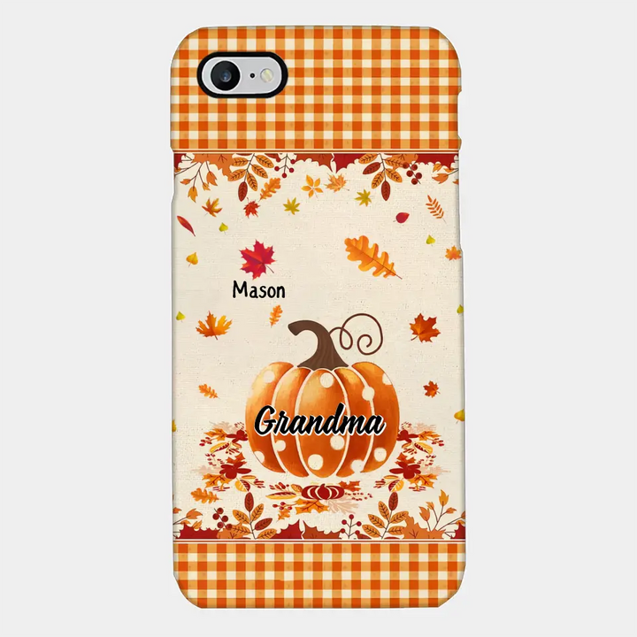 Personalized Custom Phone Case - Fall, Mother's Day Gift For Mom, Grandma - Pumpkin Grandma