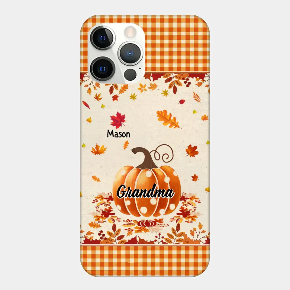 Personalized Custom Phone Case - Fall, Mother's Day Gift For Mom, Grandma - Pumpkin Grandma