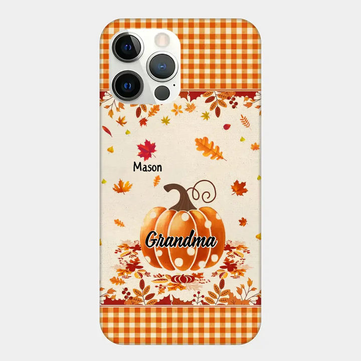 Personalized Custom Phone Case - Fall, Mother's Day Gift For Mom, Grandma - Pumpkin Grandma