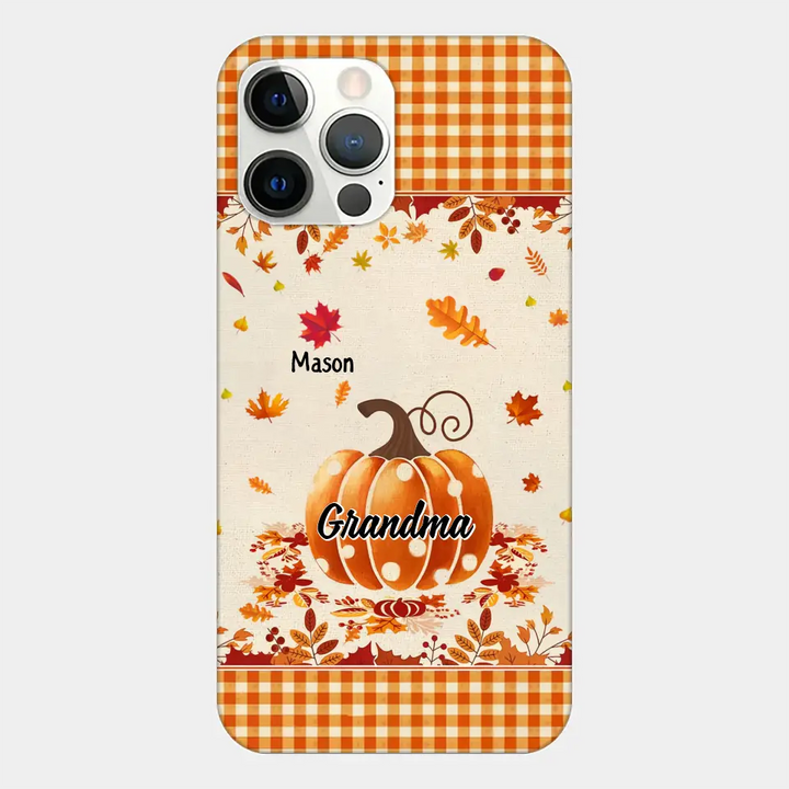 Personalized Custom Phone Case - Fall, Mother's Day Gift For Mom, Grandma - Pumpkin Grandma