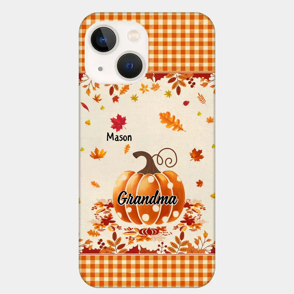 Personalized Custom Phone Case - Fall, Mother's Day Gift For Mom, Grandma - Pumpkin Grandma