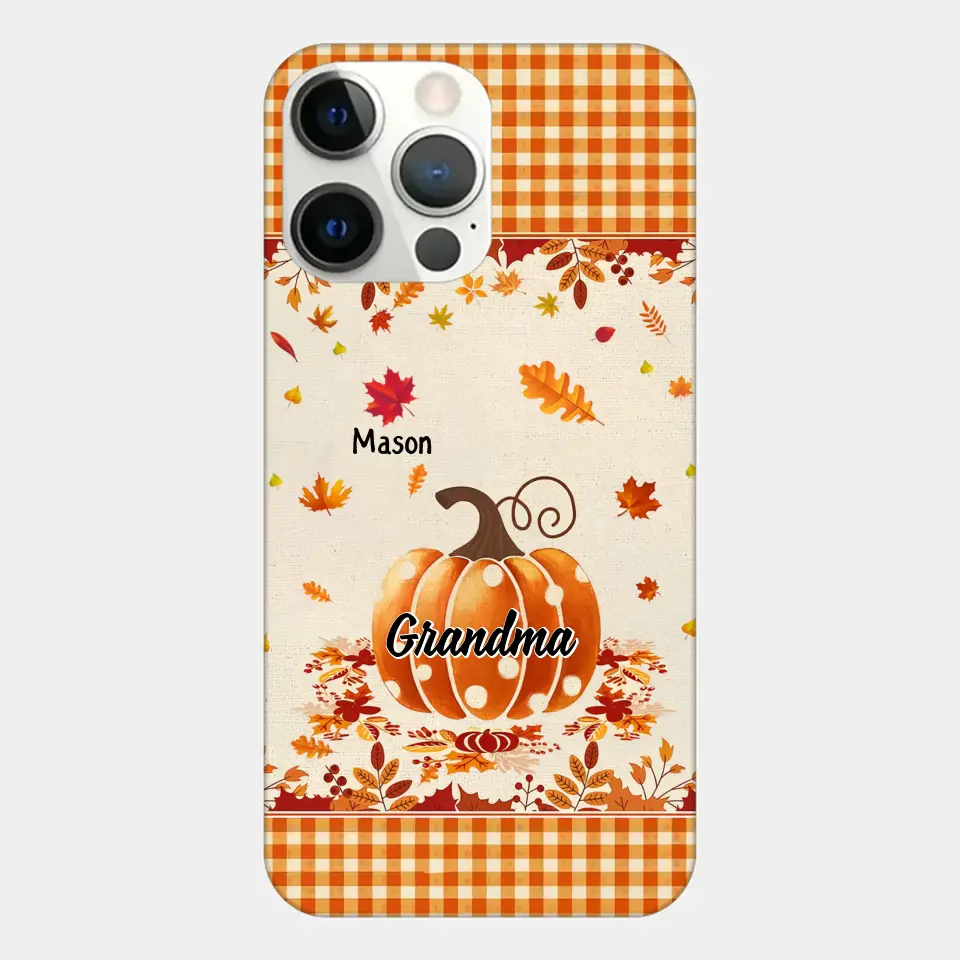 Personalized Custom Phone Case - Fall, Mother's Day Gift For Mom, Grandma - Pumpkin Grandma