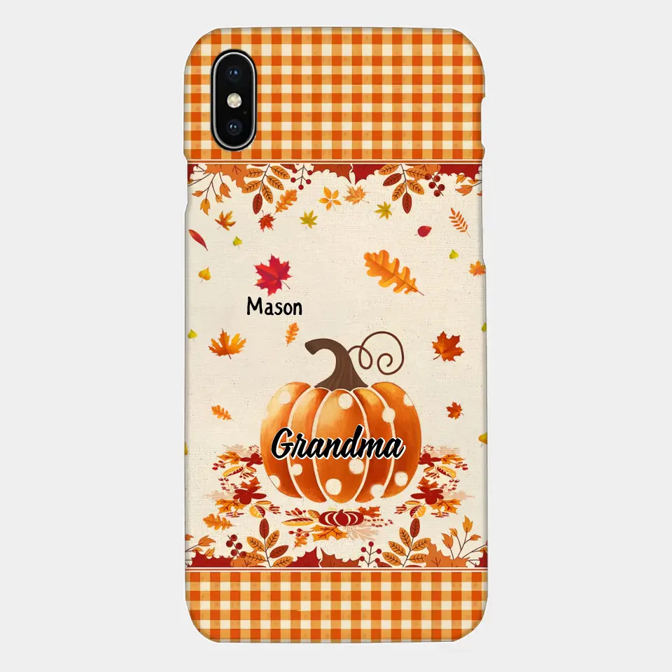 Personalized Custom Phone Case - Fall, Mother's Day Gift For Mom, Grandma - Pumpkin Grandma