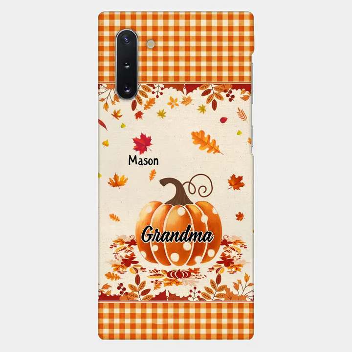 Personalized Custom Phone Case - Fall, Mother's Day Gift For Mom, Grandma - Pumpkin Grandma