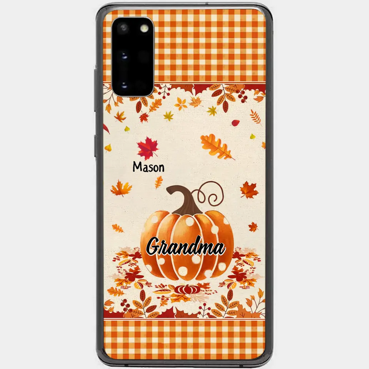 Personalized Custom Phone Case - Fall, Mother's Day Gift For Mom, Grandma - Pumpkin Grandma