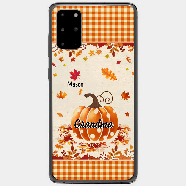 Personalized Custom Phone Case - Fall, Mother's Day Gift For Mom, Grandma - Pumpkin Grandma