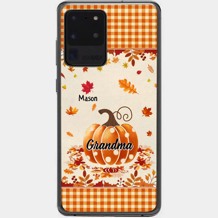 Personalized Custom Phone Case - Fall, Mother's Day Gift For Mom, Grandma - Pumpkin Grandma