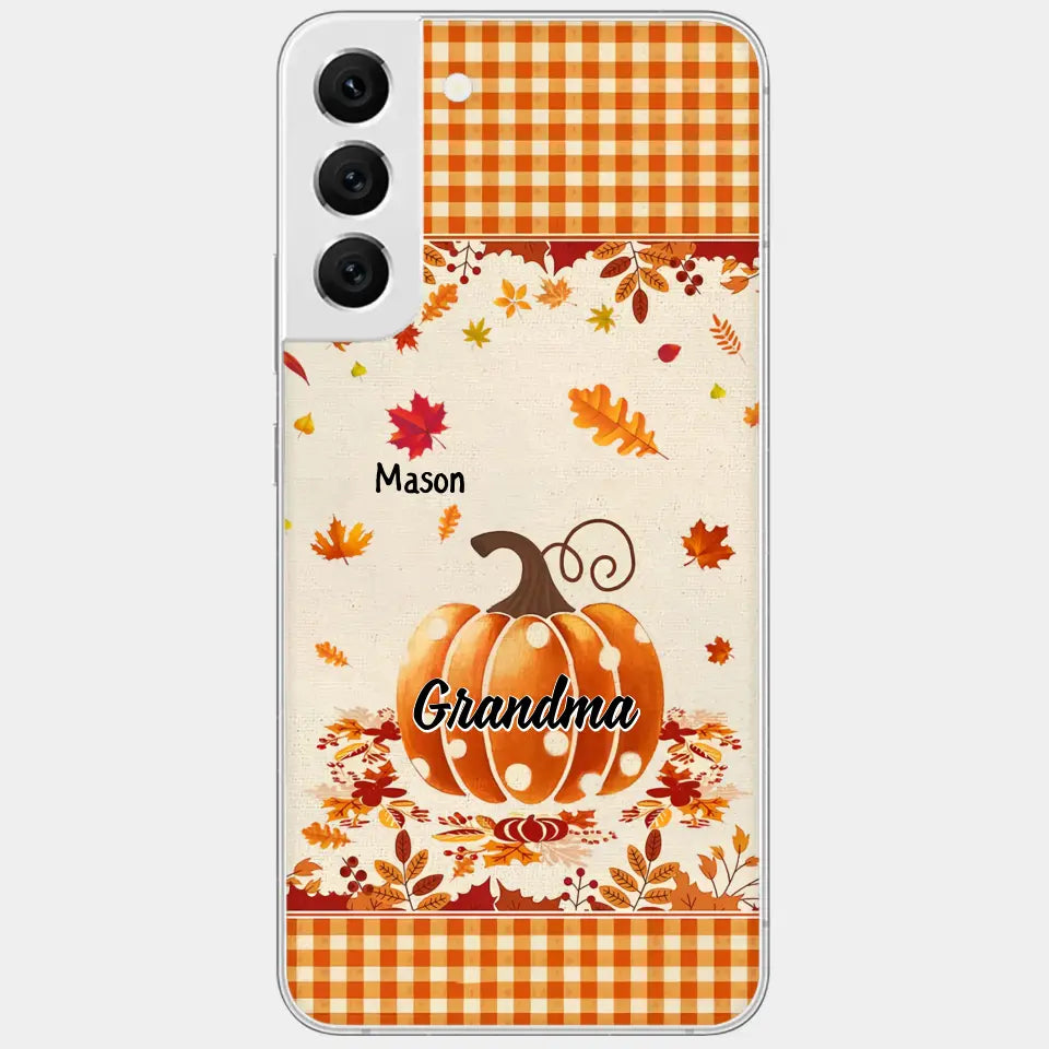 Personalized Custom Phone Case - Fall, Mother's Day Gift For Mom, Grandma - Pumpkin Grandma