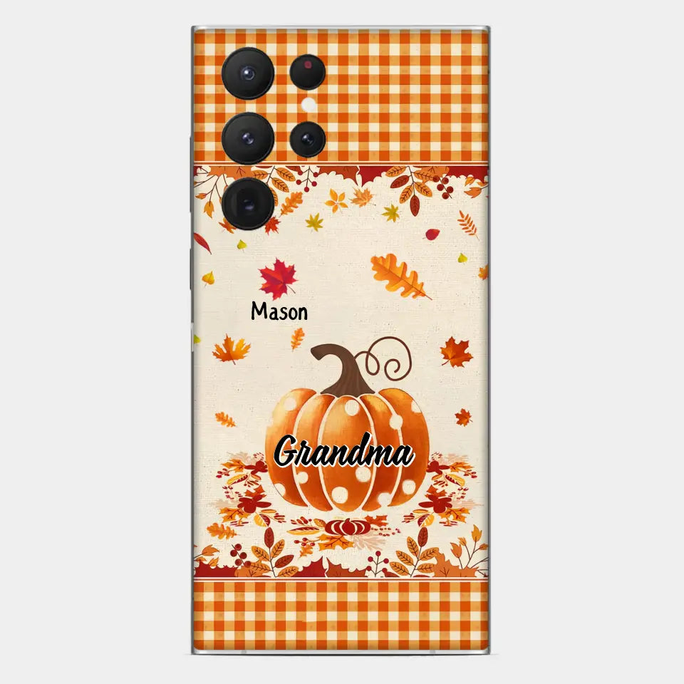 Personalized Custom Phone Case - Fall, Mother's Day Gift For Mom, Grandma - Pumpkin Grandma