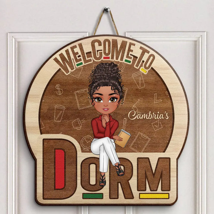 Personalized Custom Door Sign - Gift For Friend - Welcome To My Dorm