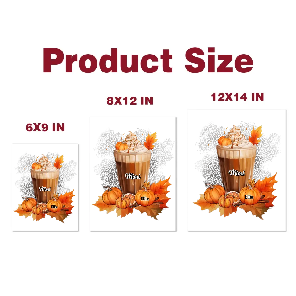 Personalized Custom Decal - Halloween, Fall Gift For Grandma, Mom - Grandma Latte Pumpkins