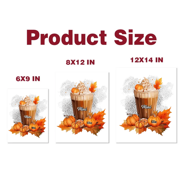 Personalized Custom Decal - Halloween, Fall Gift For Grandma, Mom - Grandma Latte Pumpkins
