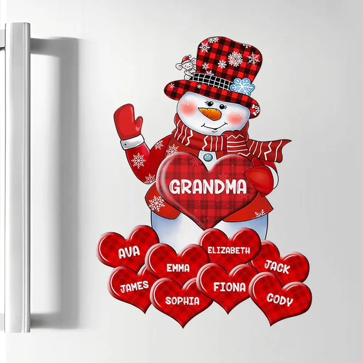 Christmas Grandma Hearts - Personalized Custom Decal - Christmas, Winter Gift For Grandma, Mom