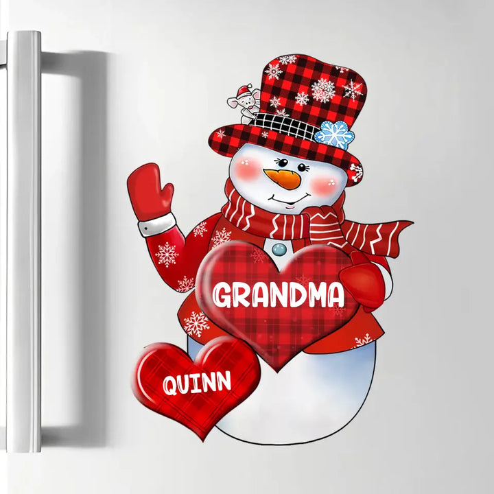 Christmas Grandma Hearts - Personalized Custom Decal - Christmas, Winter Gift For Grandma, Mom