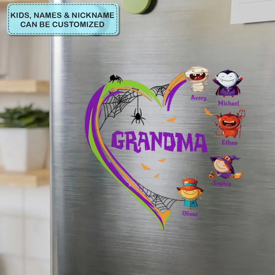 Grandma's Little Monsters - Personalized Custom Decal - Halloween Gift For Grandma, Mother