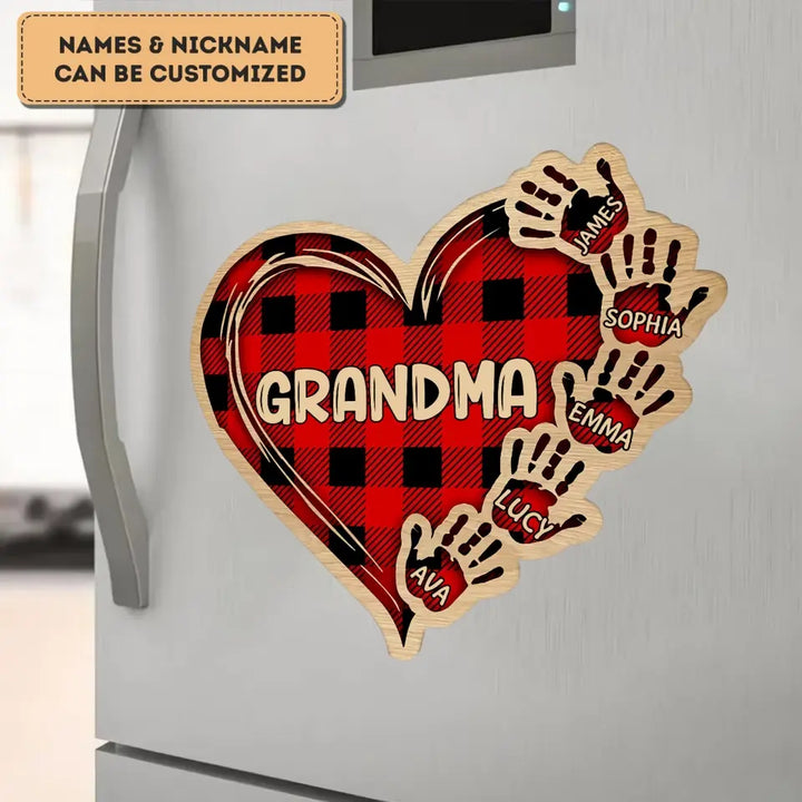 Grandma Christmas Hand Prints - Personalized Custom Decal - Christmas Gift For Grandma, Mother