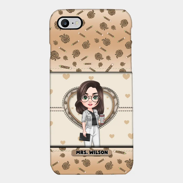 Personalized Custom Phone Case - Teacher's Day, Appreciation Gift For Teacher - It Takes A Big Heart To Shape Little Minds Leopard
