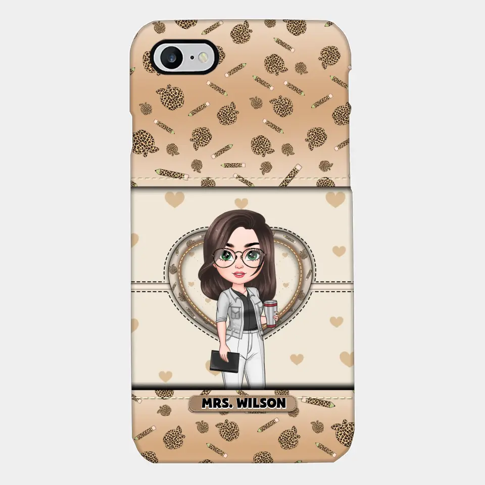Personalized Custom Phone Case - Teacher's Day, Appreciation Gift For Teacher - It Takes A Big Heart To Shape Little Minds Leopard
