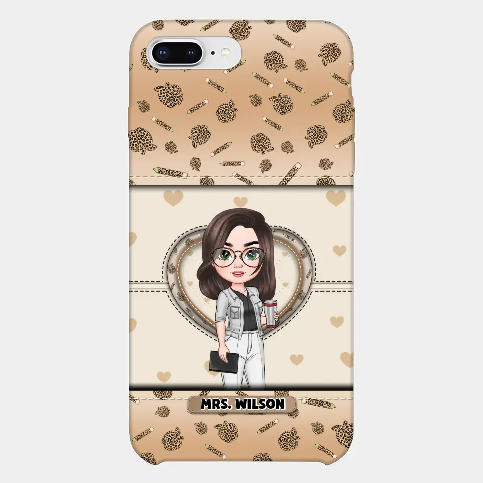 Personalized Custom Phone Case - Teacher's Day, Appreciation Gift For Teacher - It Takes A Big Heart To Shape Little Minds Leopard