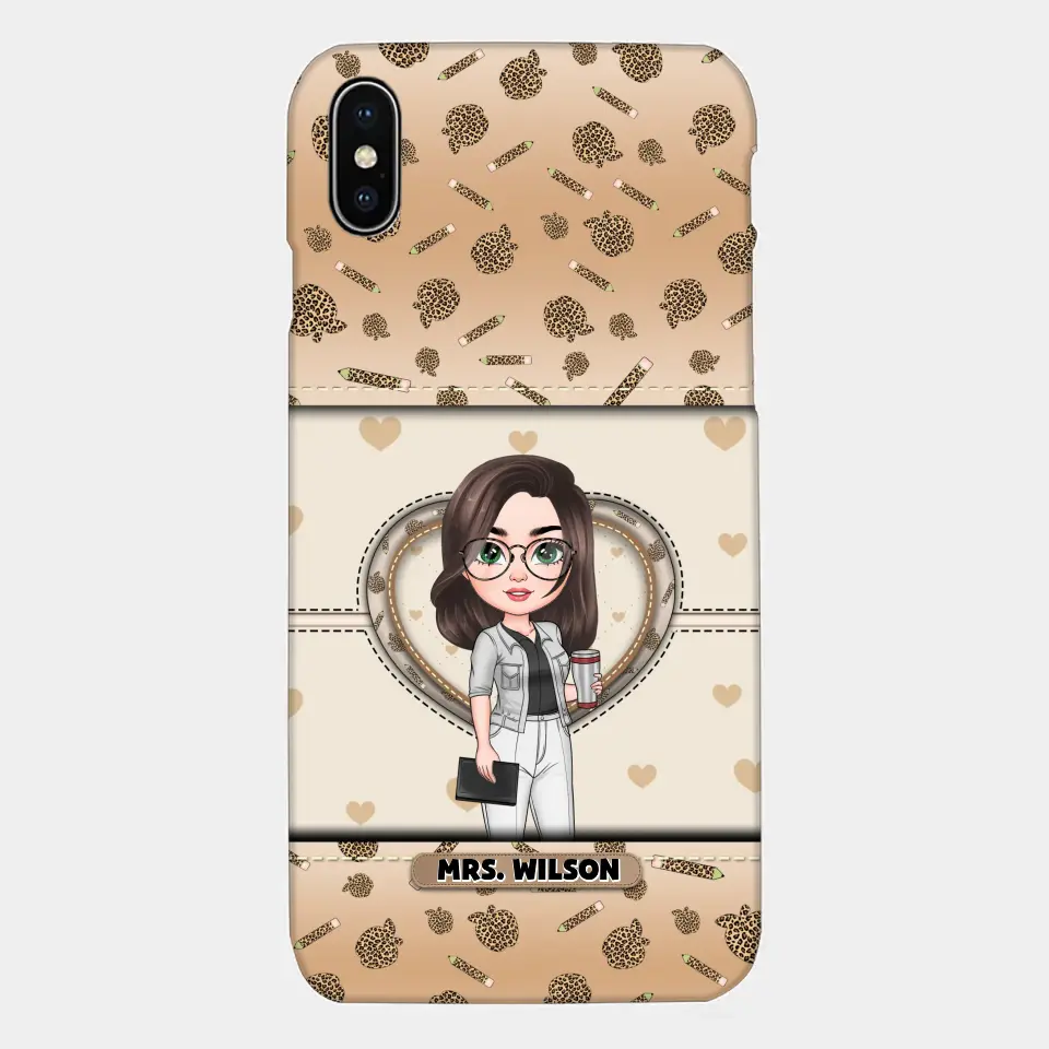 Personalized Custom Phone Case - Teacher's Day, Appreciation Gift For Teacher - It Takes A Big Heart To Shape Little Minds Leopard