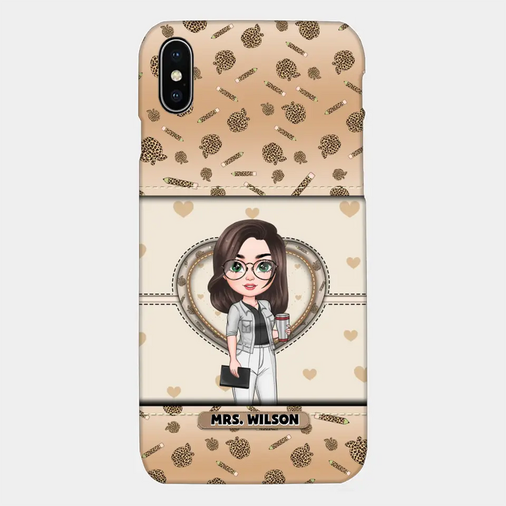 Personalized Custom Phone Case - Teacher's Day, Appreciation Gift For Teacher - It Takes A Big Heart To Shape Little Minds Leopard