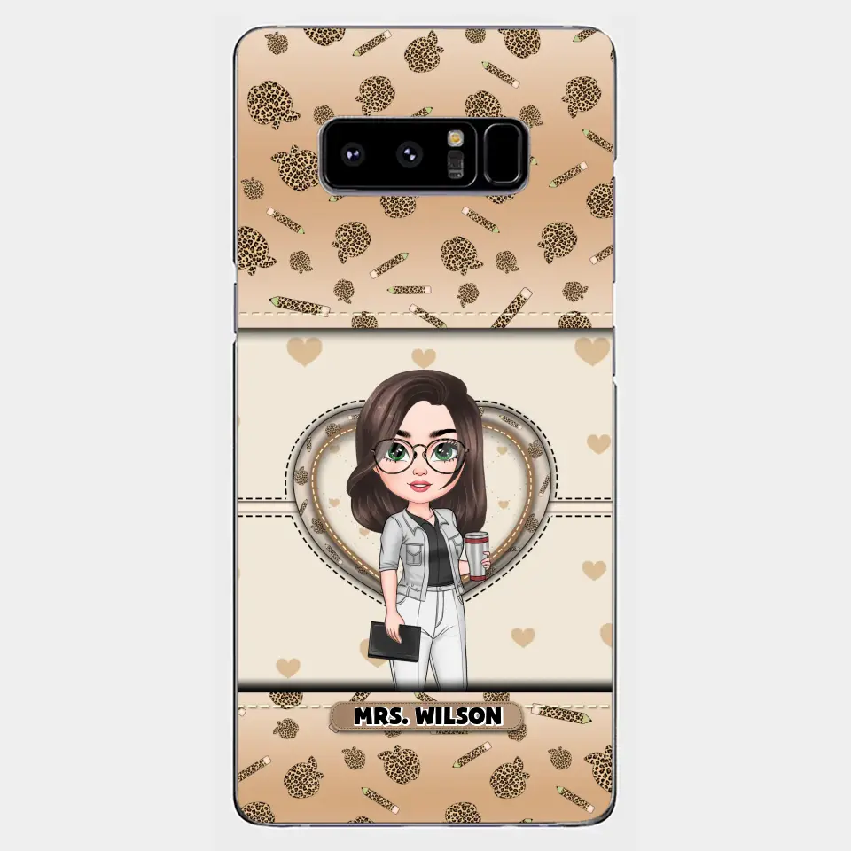 Personalized Custom Phone Case - Teacher's Day, Appreciation Gift For Teacher - It Takes A Big Heart To Shape Little Minds Leopard