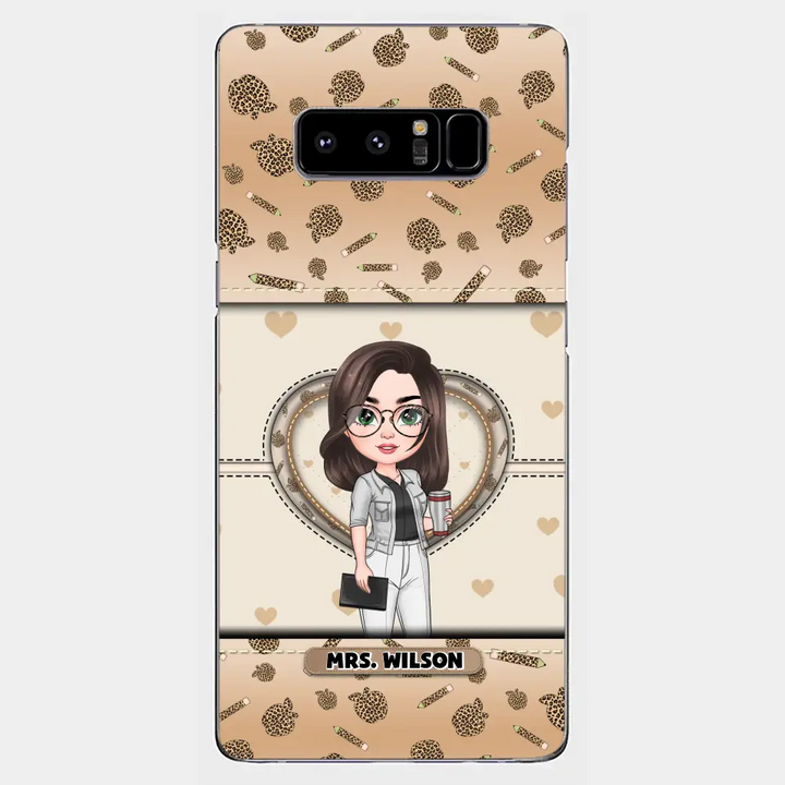 Personalized Custom Phone Case - Teacher's Day, Appreciation Gift For Teacher - It Takes A Big Heart To Shape Little Minds Leopard