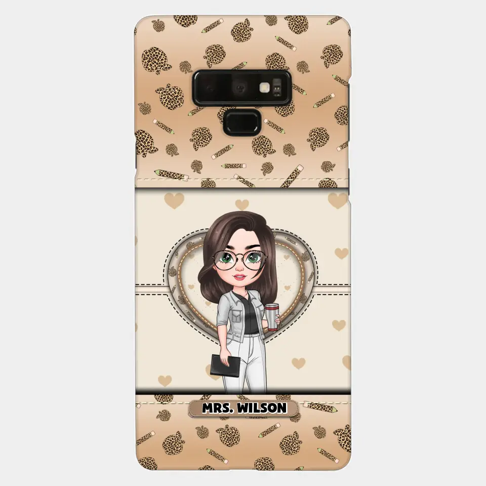 Personalized Custom Phone Case - Teacher's Day, Appreciation Gift For Teacher - It Takes A Big Heart To Shape Little Minds Leopard