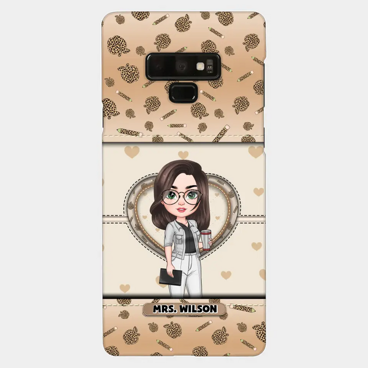 Personalized Custom Phone Case - Teacher's Day, Appreciation Gift For Teacher - It Takes A Big Heart To Shape Little Minds Leopard