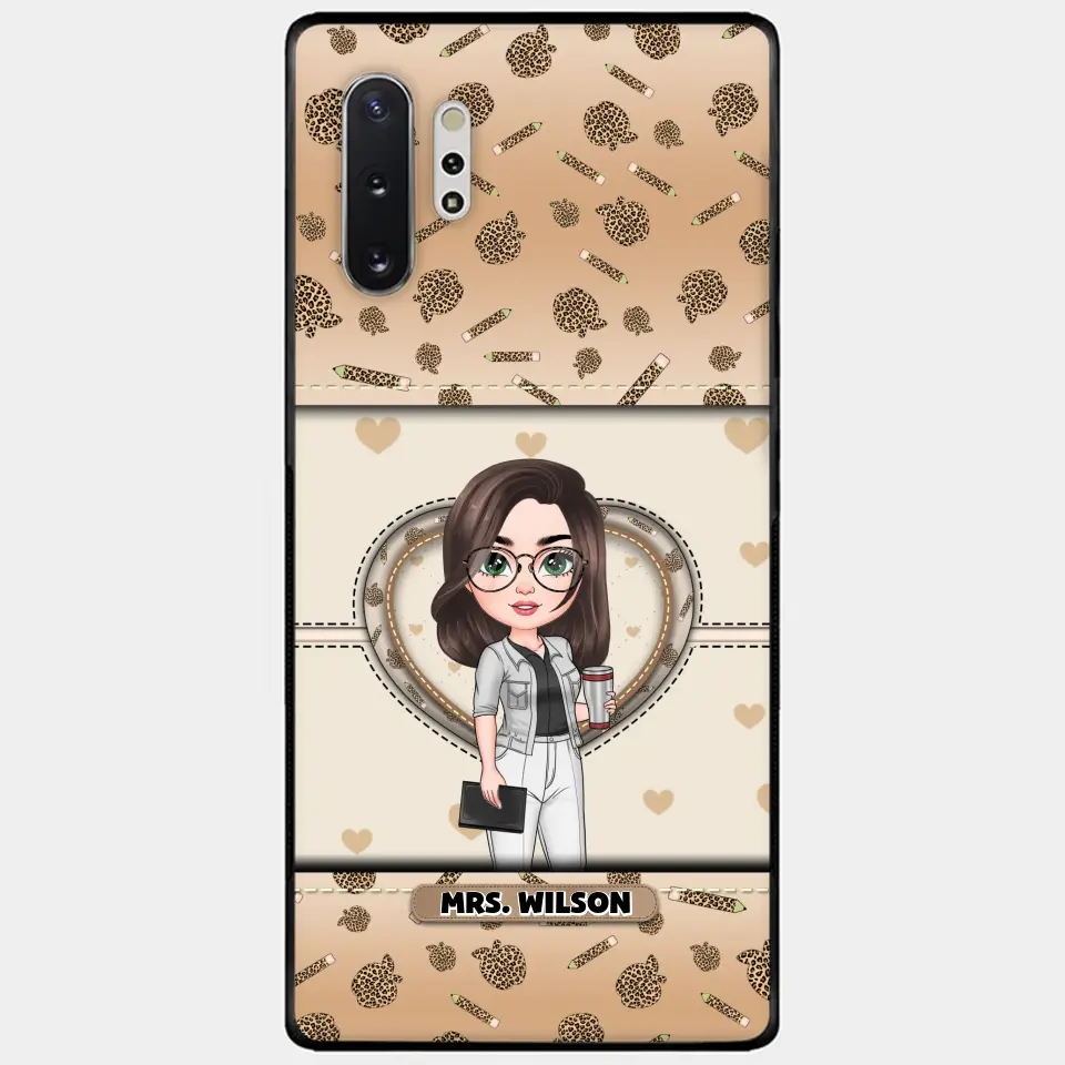 Personalized Custom Phone Case - Teacher's Day, Appreciation Gift For Teacher - It Takes A Big Heart To Shape Little Minds Leopard