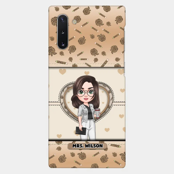 Personalized Custom Phone Case - Teacher's Day, Appreciation Gift For Teacher - It Takes A Big Heart To Shape Little Minds Leopard