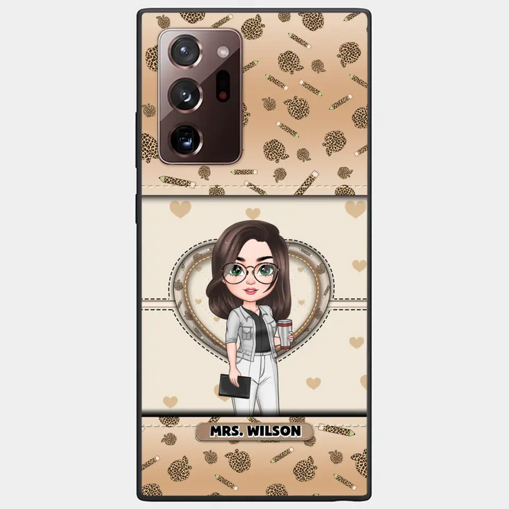 Personalized Custom Phone Case - Teacher's Day, Appreciation Gift For Teacher - It Takes A Big Heart To Shape Little Minds Leopard
