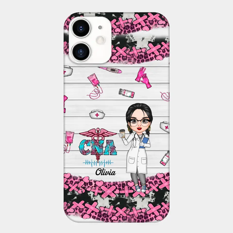 Personalized Custom Phone Case - Nurse's Day, Appreciation Gift For Nurse, CNA - Nurse Pink Leopard