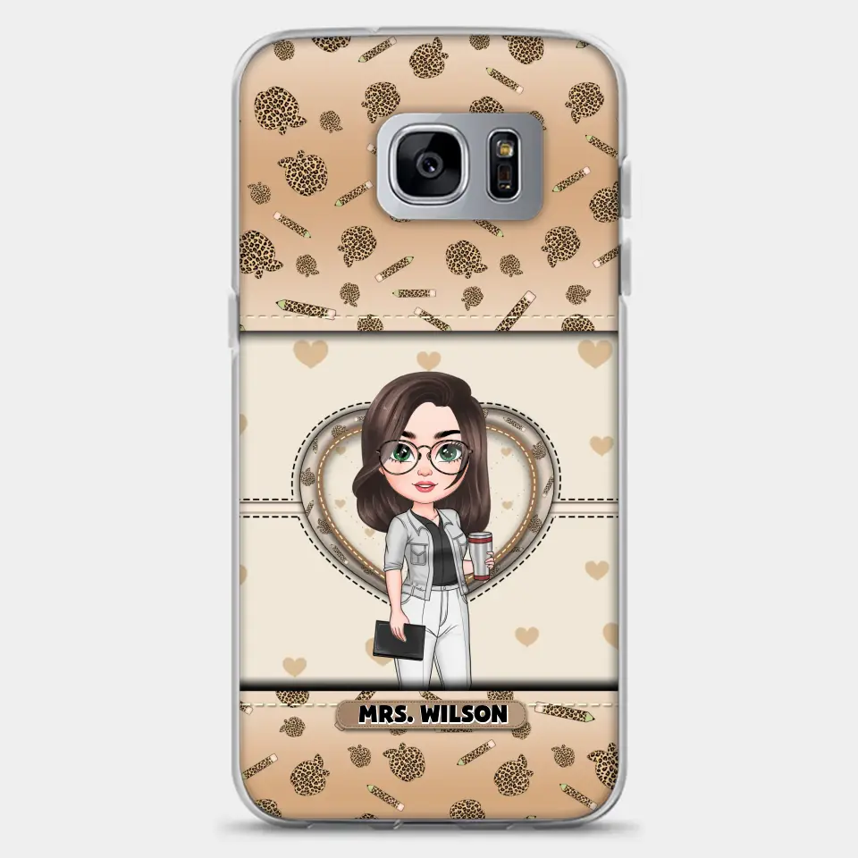 Personalized Custom Phone Case - Teacher's Day, Appreciation Gift For Teacher - It Takes A Big Heart To Shape Little Minds Leopard