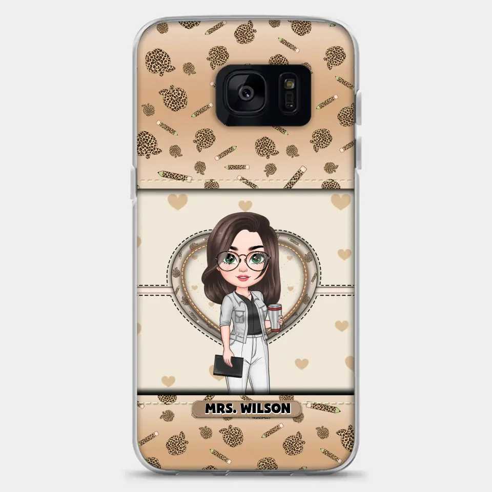 Personalized Custom Phone Case - Teacher's Day, Appreciation Gift For Teacher - It Takes A Big Heart To Shape Little Minds Leopard