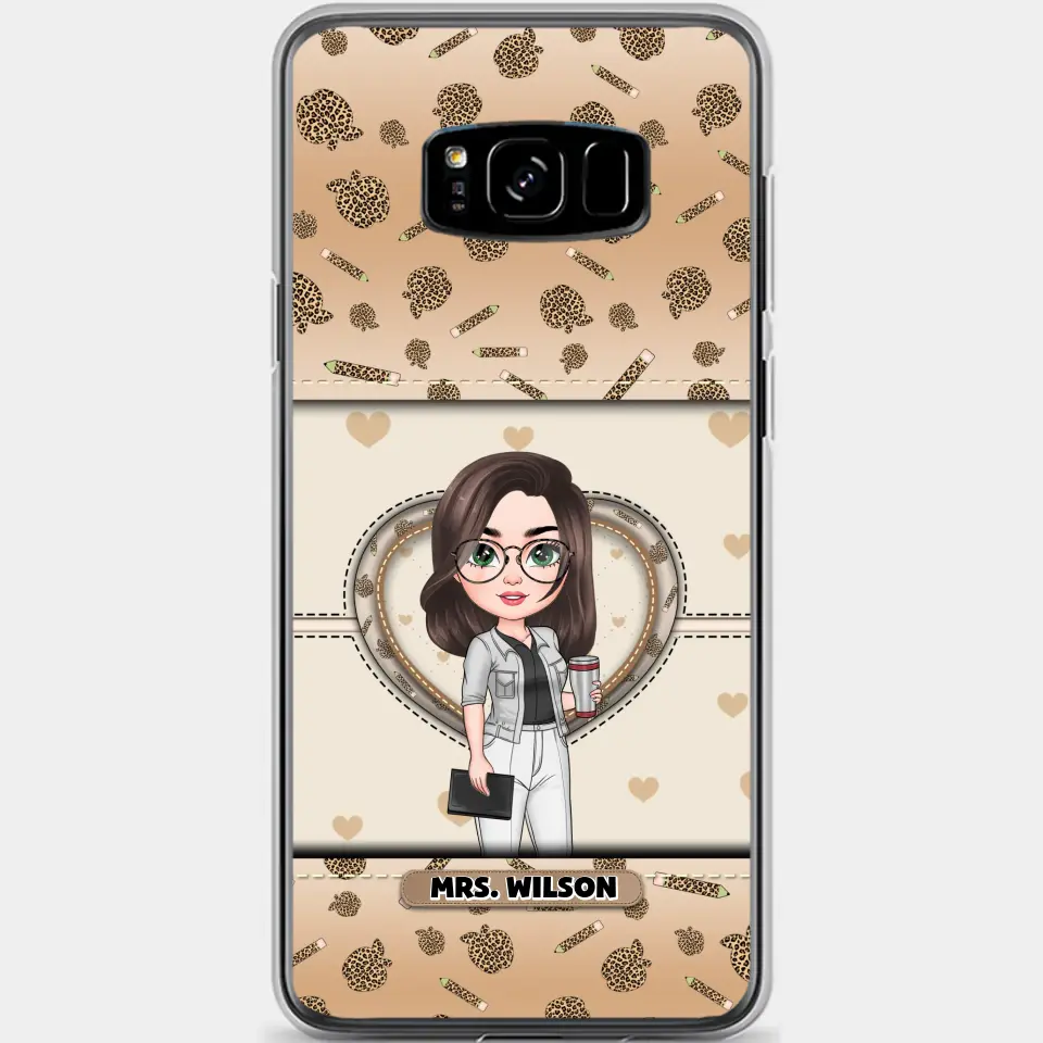 Personalized Custom Phone Case - Teacher's Day, Appreciation Gift For Teacher - It Takes A Big Heart To Shape Little Minds Leopard