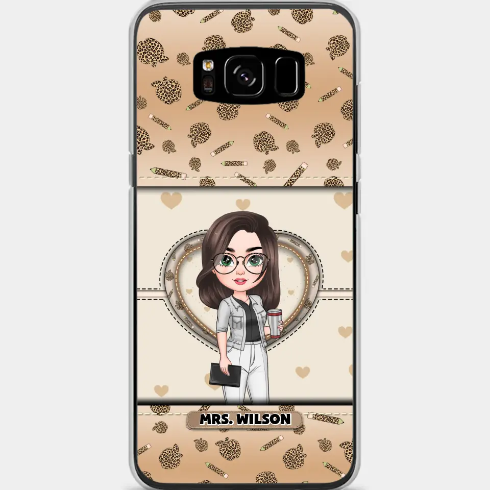 Personalized Custom Phone Case - Teacher's Day, Appreciation Gift For Teacher - It Takes A Big Heart To Shape Little Minds Leopard
