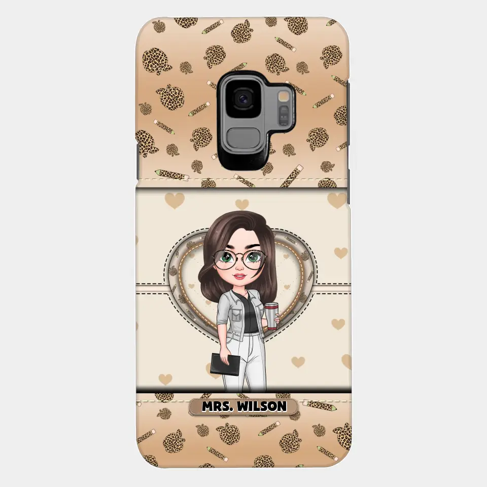 Personalized Custom Phone Case - Teacher's Day, Appreciation Gift For Teacher - It Takes A Big Heart To Shape Little Minds Leopard