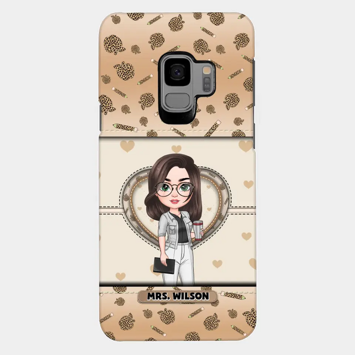 Personalized Custom Phone Case - Teacher's Day, Appreciation Gift For Teacher - It Takes A Big Heart To Shape Little Minds Leopard