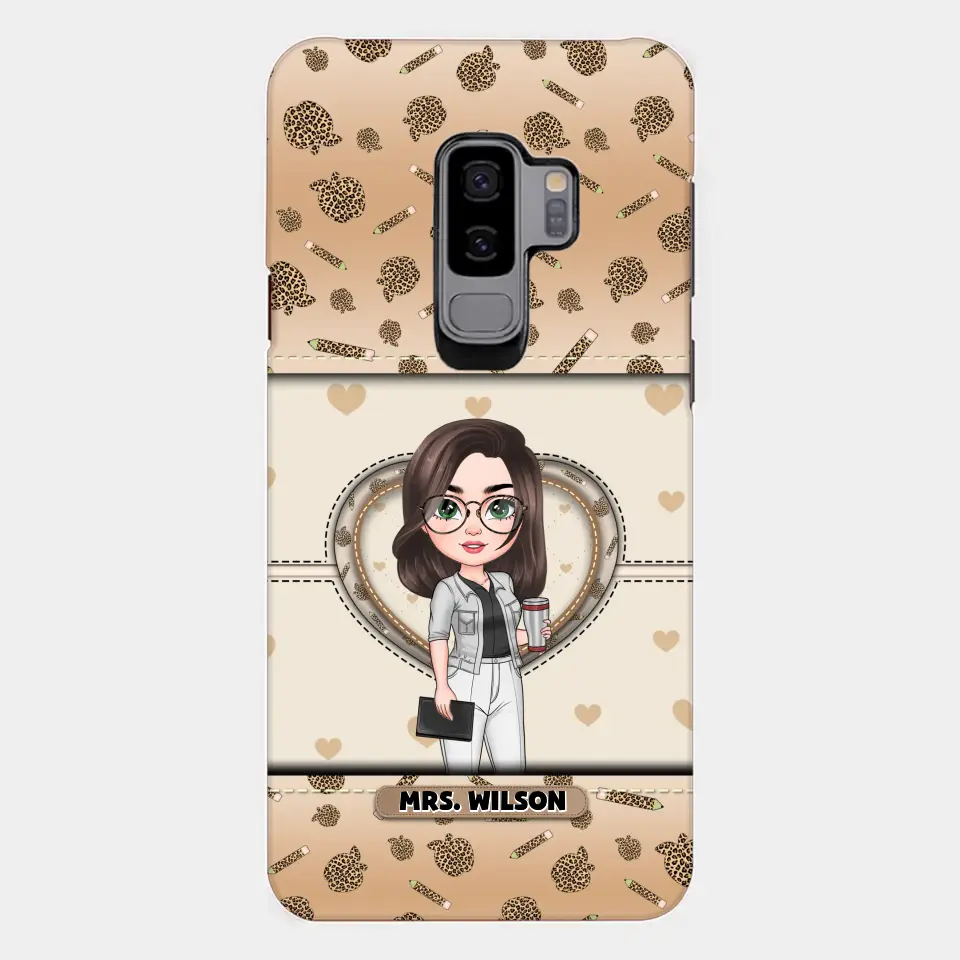Personalized Custom Phone Case - Teacher's Day, Appreciation Gift For Teacher - It Takes A Big Heart To Shape Little Minds Leopard