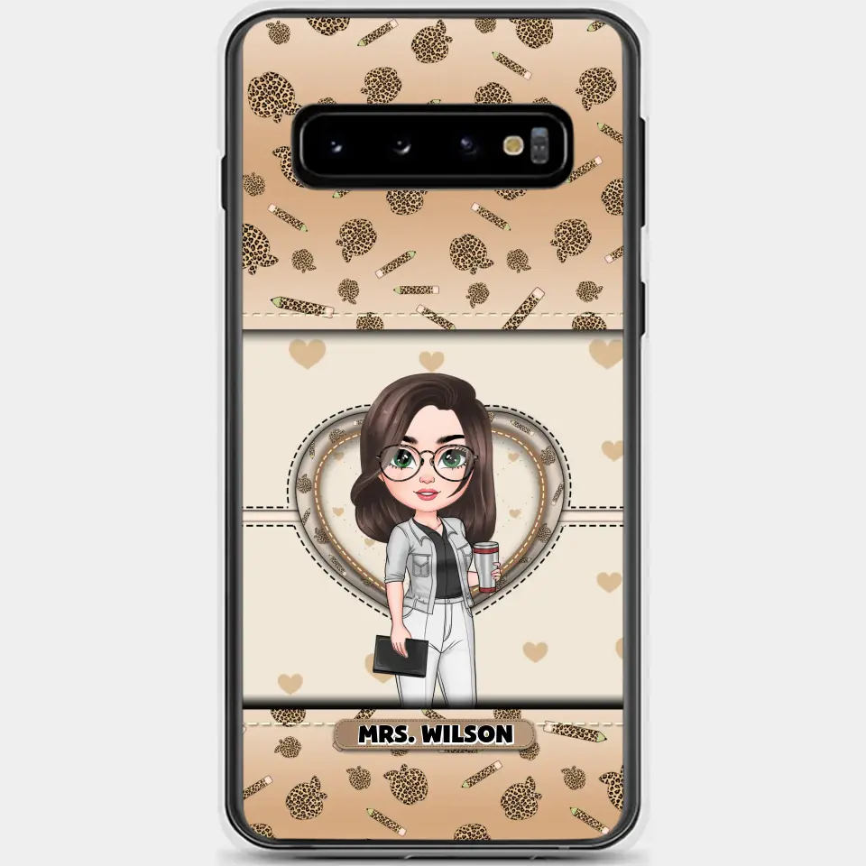 Personalized Custom Phone Case - Teacher's Day, Appreciation Gift For Teacher - It Takes A Big Heart To Shape Little Minds Leopard