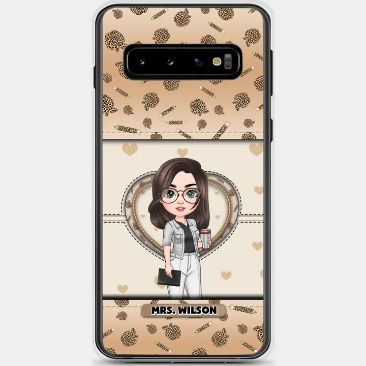 Personalized Custom Phone Case - Teacher's Day, Appreciation Gift For Teacher - It Takes A Big Heart To Shape Little Minds Leopard