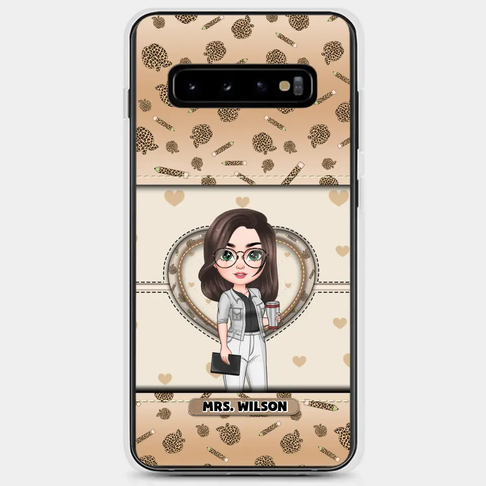 Personalized Custom Phone Case - Teacher's Day, Appreciation Gift For Teacher - It Takes A Big Heart To Shape Little Minds Leopard