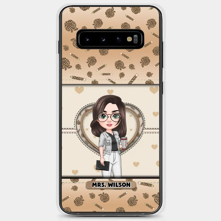 Personalized Custom Phone Case - Teacher's Day, Appreciation Gift For Teacher - It Takes A Big Heart To Shape Little Minds Leopard