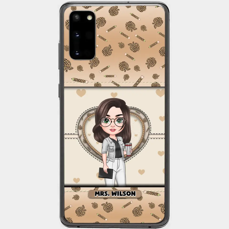 Personalized Custom Phone Case - Teacher's Day, Appreciation Gift For Teacher - It Takes A Big Heart To Shape Little Minds Leopard