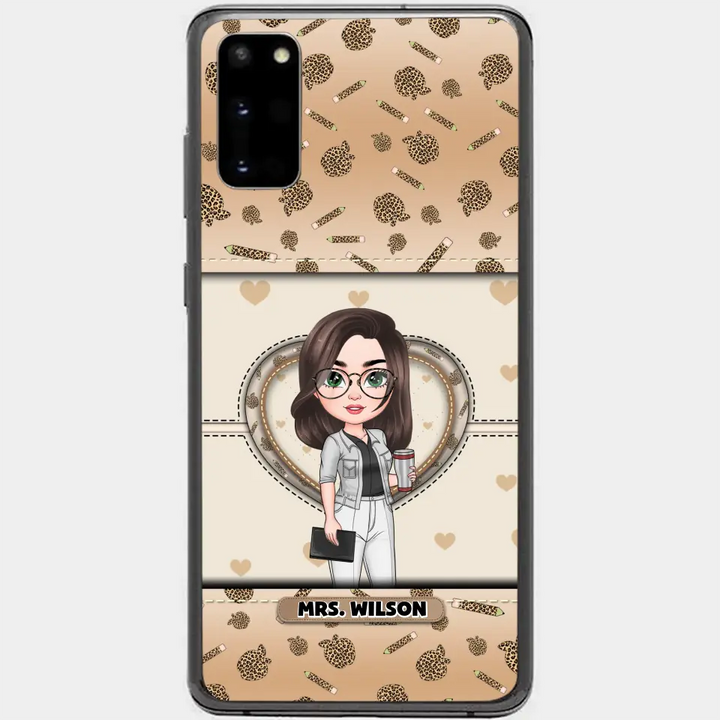 Personalized Custom Phone Case - Teacher's Day, Appreciation Gift For Teacher - It Takes A Big Heart To Shape Little Minds Leopard