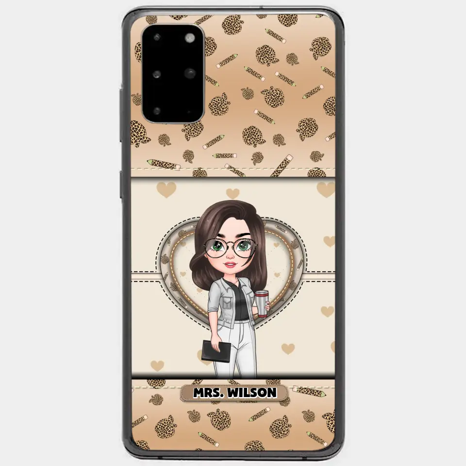 Personalized Custom Phone Case - Teacher's Day, Appreciation Gift For Teacher - It Takes A Big Heart To Shape Little Minds Leopard
