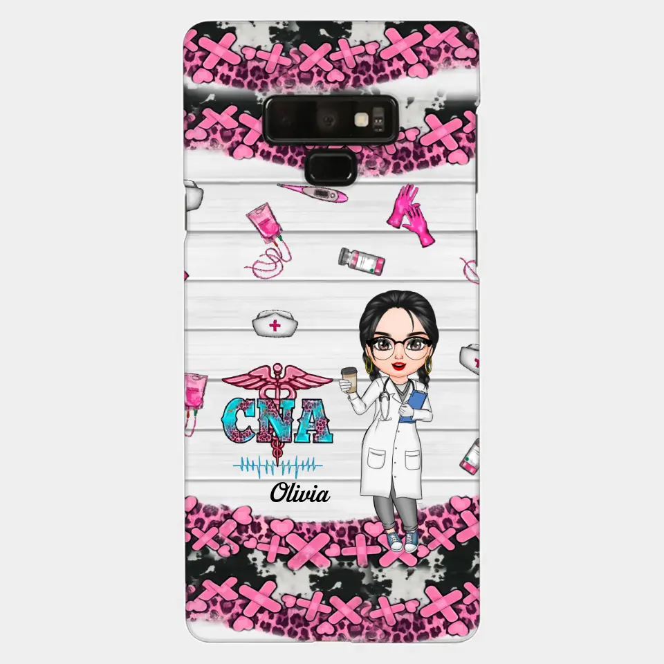 Personalized Custom Phone Case - Nurse's Day, Appreciation Gift For Nurse, CNA - Nurse Pink Leopard