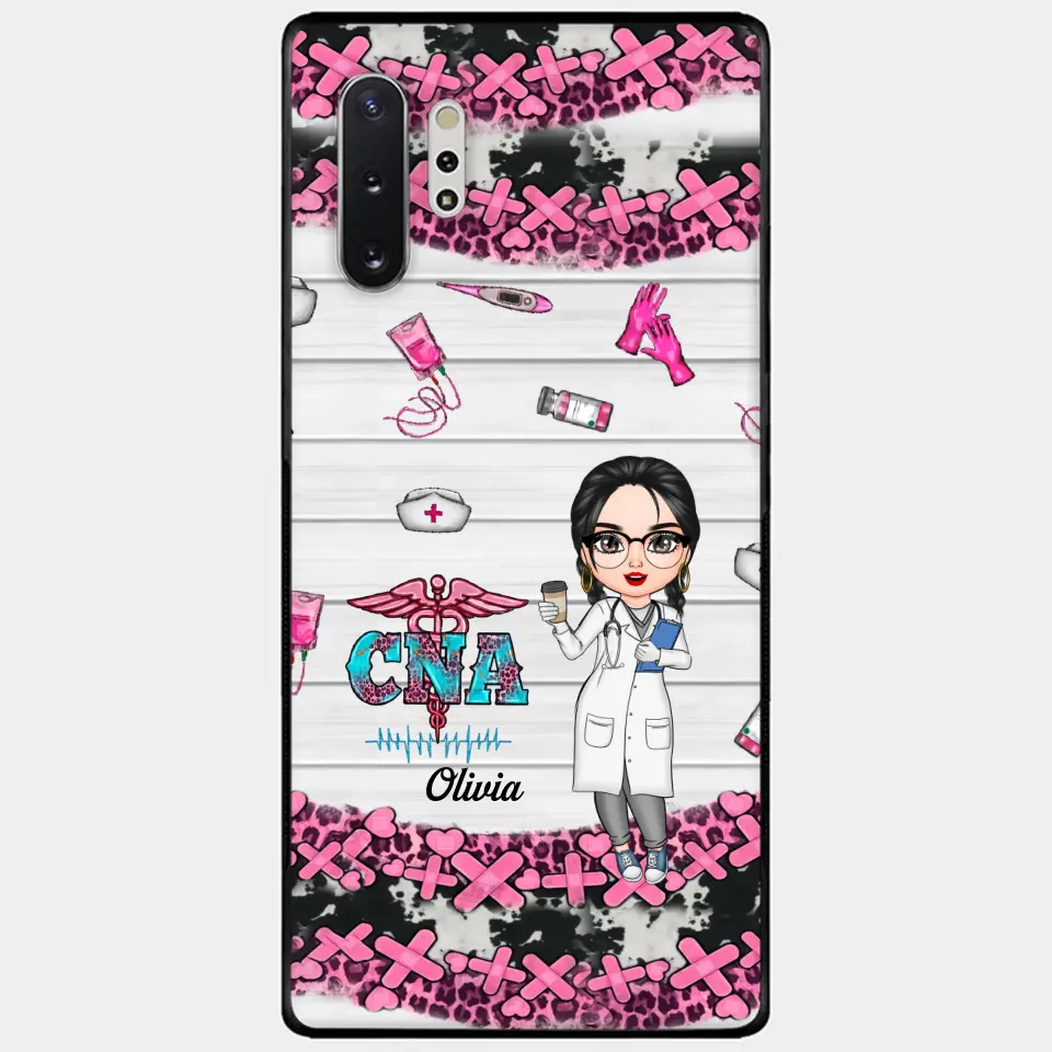 Personalized Custom Phone Case - Nurse's Day, Appreciation Gift For Nurse, CNA - Nurse Pink Leopard