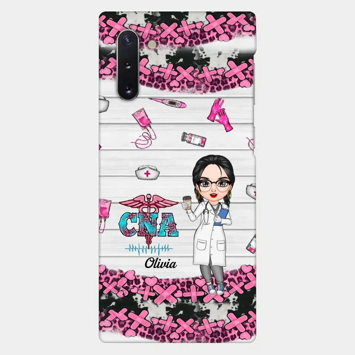 Personalized Custom Phone Case - Nurse's Day, Appreciation Gift For Nurse, CNA - Nurse Pink Leopard